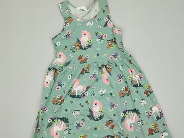 sukienka zielona: Sukienka, H&M, 10 lat, 134-140 cm, stan - Dobry