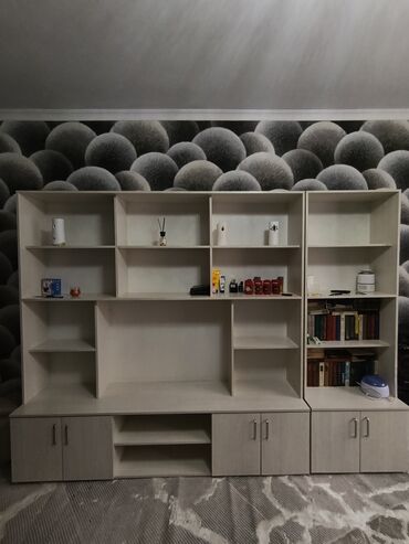 шкаф бу кухонный: Зал үчүн гарнитур, ТВ үчүн тумба, ДСП, түсү - Боз