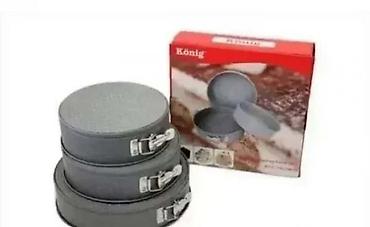 maxi staklene case: Set granitnih kalupa za kolače 3 kom dimezije: Ø22x6,8 cm Ø24x6,8 — 1