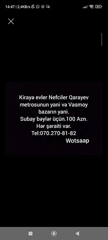Mənzillər: Neftçilər metrosunun yanı – kirayə mənzillər - 1 və 2 otaqlı — 5