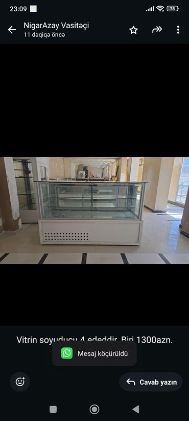 Оборудование для красоты и эстетики: Vitrin soyuducu 4 ededdir. Biri 1300azn. Unvan 7mkr Nigaz
