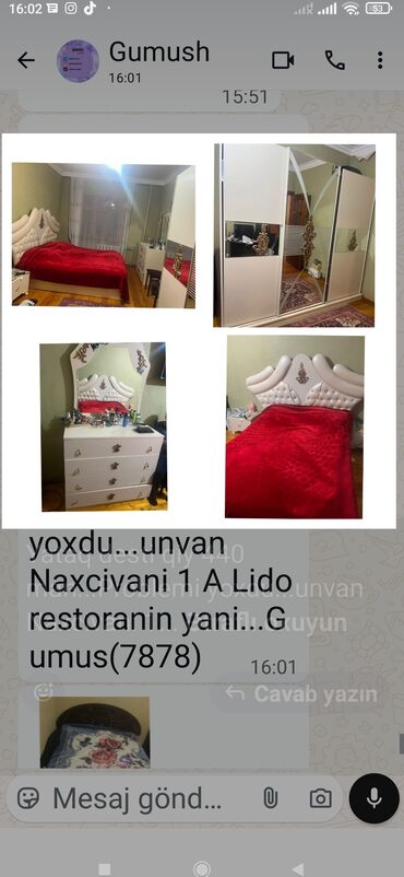 qum atsep: Yataq desti qiy 440 man. Problemi yoxdu. unvan Naxcivani 1 A Lido
