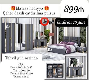 *Yataq dəsti 6 qapılı dolabla 899Azn 💥* ✔️Rəng seçimi var ✔️Şəhər