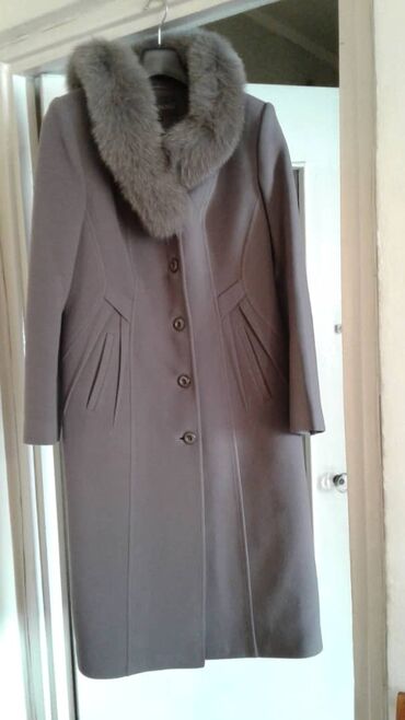 песец: Пальто, Классика, Зима, Драп, Длинная модель, Приталенная модель, 4XL (EU 48)
