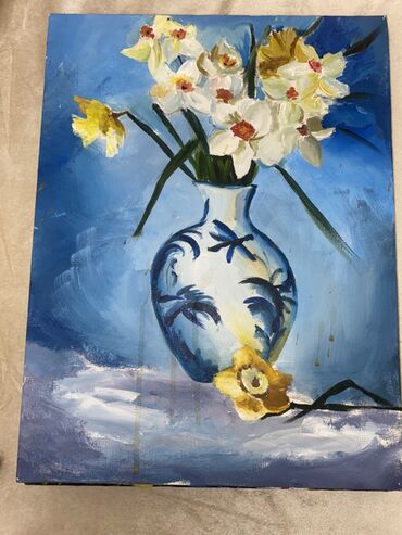Şəkillər, tablolar: Orijinal yağlı boya tablolar dəsti - Mövzu: Çiçəklər və natürmort - — 4