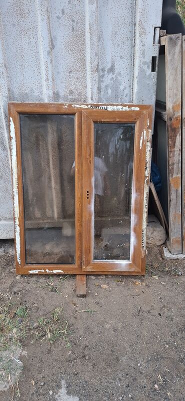 1 kub metr nece kvadrat metrdir: PVC pəncərə çərçivəsi – ikitaqollu - Material: ağac naxışlı PVC profil