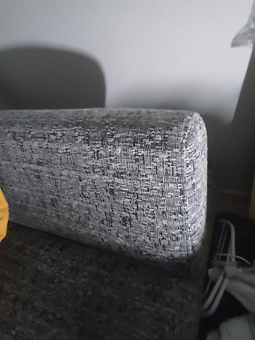 Sofe i kaučevi: Sofa/kauč s valjkastim naslonom – sivi melirani štof,Naslon se podiže — 5