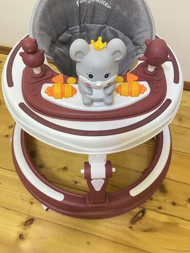 Yerimək üçün arabalar, çəliklər, əsalar, rollatorlar: Uşaq gəzdirəni (baby walker) - Rənglər: tünd qırmızı/şabalıdı və ağ — 8