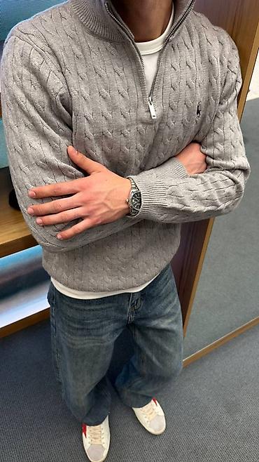 Свитера: Мужской свитер, M, L, XL, Polo Ralph Lauren, Новый, цвет - Серый, Бесплатная доставка — 2