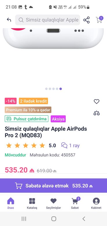 Mobil telefonlar üçün digər aksesuarlar: Apple " AirPods 2 gen " az səliqəli işlənib 400 manata alınıb — 12
