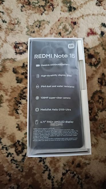 xiaomi redmi pad: Xiaomi Redmi Note 15 – smartfon Xüsusiyyətlər: - 6.77" FHD+ AMOLED — 4