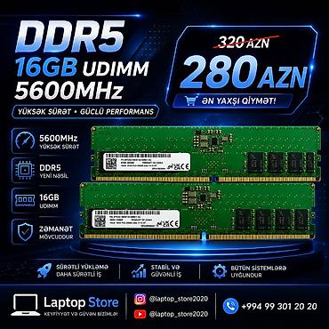 🔥 DDR5 16GB 5600MHz RAM — 280 AZN! 💾 Tutumu: 16GB ⚡ Tip: DDR5 UDIMM 🚀 lalafo.az -da 🔥 DDR5 16GB 5600MHz RAM — 280 AZN! 💾 Tutumu: 16GB ⚡ Tip: DDR5 UDIMM 🚀