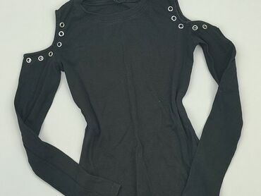 czarne bluzki z długim rękawem damskie: Bluzka Damska, SinSay, XS, stan - Dobry