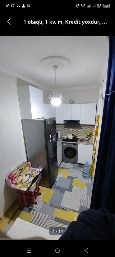 kirayə ev şəki: 1 otaqlı, 2 kv. m, Kredit yoxdur, Yeni təmirli