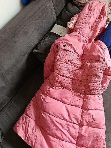 bella barnett haljine: Zimska jakna sa kapuljačom – roze L veličina - Duga, topla, prošivena — 3