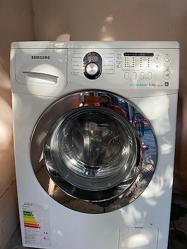 samsung ekran: Samsung paltaryuyan maşın – EcoBubble, 6 kq, model WF1602WRK ideal — 5
