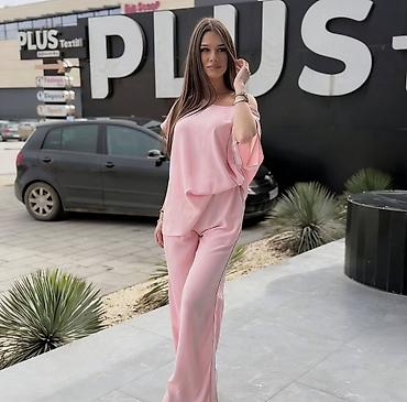 Kompleti: Ženski komplet – bluza i pantalone širokog kroja - Dizajn: ležeran i — 4