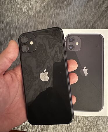 Apple iPhone: IPhone 11, 128 GB, Qara, Simsiz şarj, Face ID, Sənədlərlə