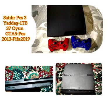 PS3 (Sony PlayStation 3): Satılır PlayStation 3 1TB Yeni kimidir içərsində 37 oyun var (GTA 5