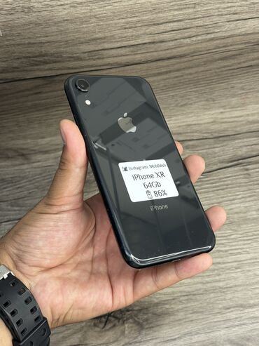 наклейки на телефон: IPhone Xr, Б/у, 64 ГБ, Черный, Защитное стекло, Чехол, 86 %