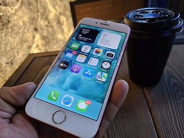 IPhone 7, Б/у, 128 ГБ, Красный, Защитное стекло, Чехол, 100 %