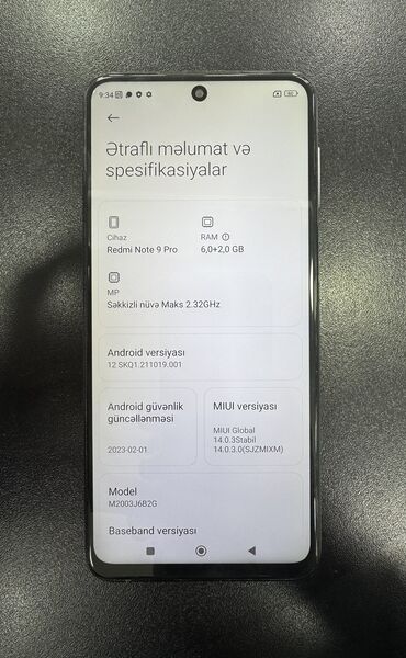 note 8 pro 128 qiymeti: Xiaomi Redmi Note 9 Pro, 128 GB, rəng - Ağ, 
 Düyməli, Sensor, Barmaq izi