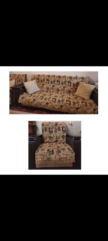 divan kreslo islenmis: Б/у, Классический диван, 2 кресла, С подъемным механизмом, Раскладной