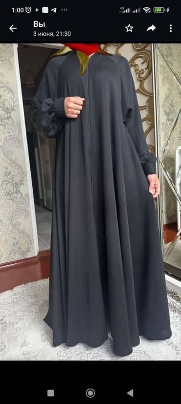 абая хиджаб: Повседневное платье, Лето, Длинная модель, 5XL (EU 50), 6XL (EU 52), 7XL (EU 54)
