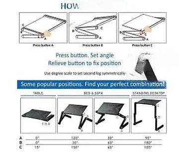 Druga oprema za računare i laptopove: Podesivi aluminijumski stalak/stočić za laptop - Višenamenski dizajn — 19