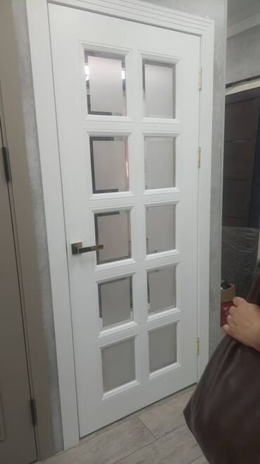 стекло в межкомнатную дверь: Ички эшик айнек менен, Боёлгон, түсү - Ак