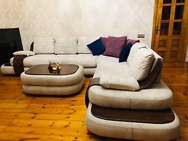 salon masa: Künc divan dəsti – müasir klassik dizayn - L‑şəkilli geniş künc — 3