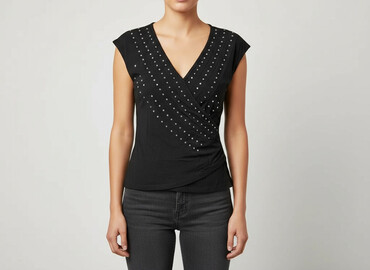 bluzka siateczka z cyrkoniami stradivarius: Women's blouse, size S