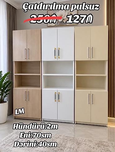 kitab refi modelleri: Çoxfunksiyalı dolab sistemi - Model: 3 bölməli şkaf modulu (açıq rəf — 1