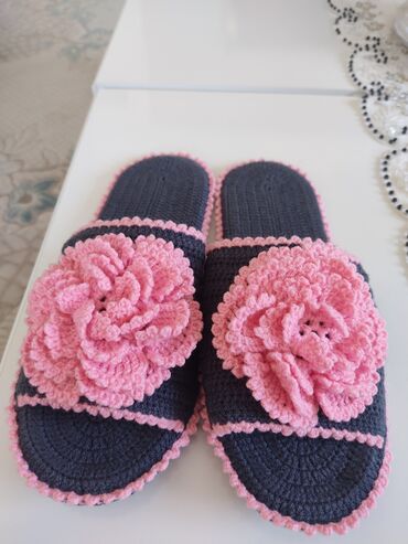 Детская обувь: Домашние тапочки 38, цвет - Розовый