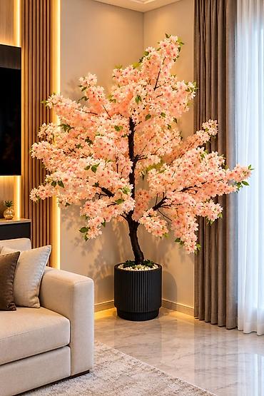 agac ciyələyi: Böyük ölçülü dekorativ saxta Sakura ağacı (qabda) - Realistik dizayn — 1