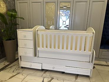 Beşiklər: Endiriiim !!!! Ağ rəngdə çoxfunksiyalı uşaq beşiyi/transformer. Mebel — 3