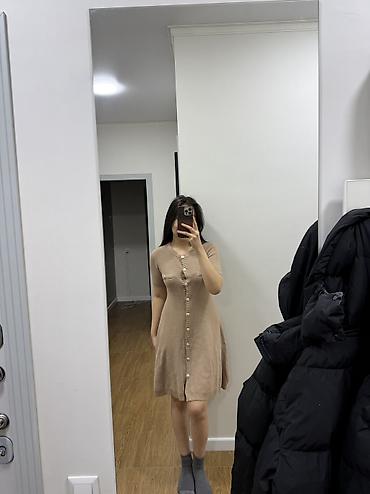 тренч бу: Повседневное платье, Осень-весна, Трикотаж, Трапеция, L, XL, S — 6