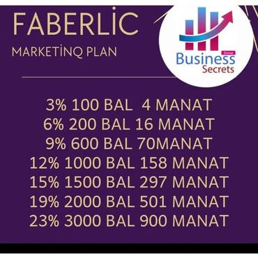 Avtobiznes, servis xidmətləri: Faberlic Marketinq Planı, şirkətin məhsullarını yaymaq və satışdan