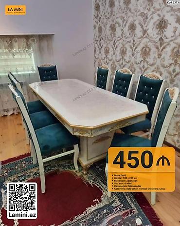 Mebel: Məhsul: Masa Dəsti (Kod: 3373) - Ölçülər: 100 × 200 sm - Mexanizm — 1