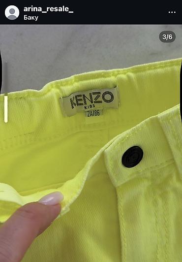sort: Kenzo Kids şort - Rəng: neon sarı - Model: denim tərzində uşaqlar — 3