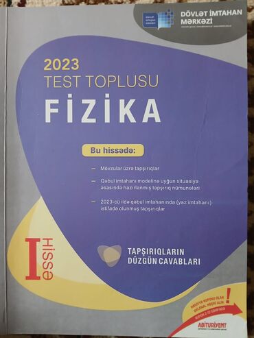 dim kitablar: Fizika 1-ci hissə dim toplu. Yeni nəşrdir 2023.Cavabları var. Içində