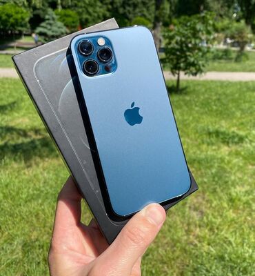 irshad telecom iphone 12: IPhone 12 Pro, 128 GB, Pacific Blue, Zəmanət, Simsiz şarj, Face ID