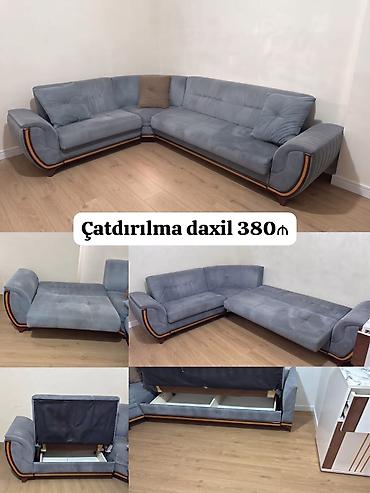 Künc divan – 380 AZN • Ölçü: 2.20 × 3 m • Hər iki tərəfi açılır