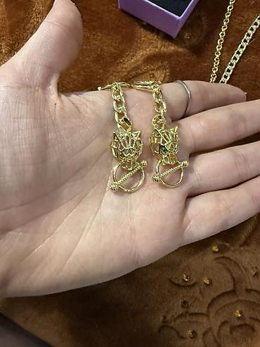 Аксессуары: Qızılı rəngli zərgərlik dəsti - Dəst tərkibi: boyunbağı, qolbaq — 2