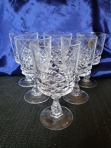 Čaše: Lux daimond,case za vino kristal,rucni rad d'Argues Francuska iz 80ih — 11