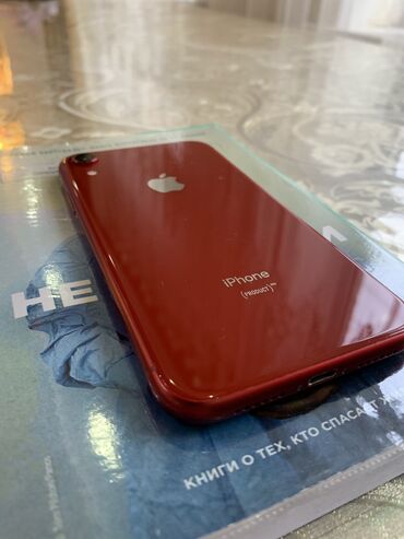 продам айфон: IPhone Xr, Б/у, 64 ГБ, Красный, Защитное стекло, Чехол, 83 %