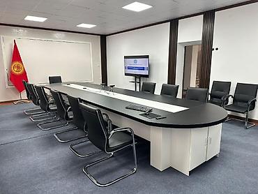 table study: Офисный стол, Новый, Нерегулируемый, цвет - Черный, Овальная — 1
