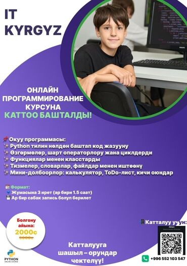 Другие курсы: Онлайн‑курс программирования IT Kyrgyz (Python для начинающих) Что