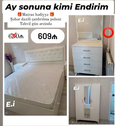 белая мебель для спальни: *Yataq dəsti / Yataq otağı mebeli 609 AZN 💥* ✔️Rəng seçimi var