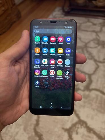 Samsung Galaxy J6 Plus, 32 GB, rəng - Qırmızı, Sensor, Barmaq izi, Face ID